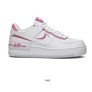 Women’s Air Force Shadow pink and white sneakers